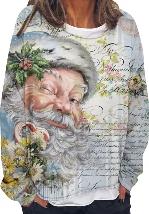 Christmas Outfits For Women Cute Christmas Tree Sweaters Oversized Crewneck Holiday Sweatshirts 2024 Fall Winter