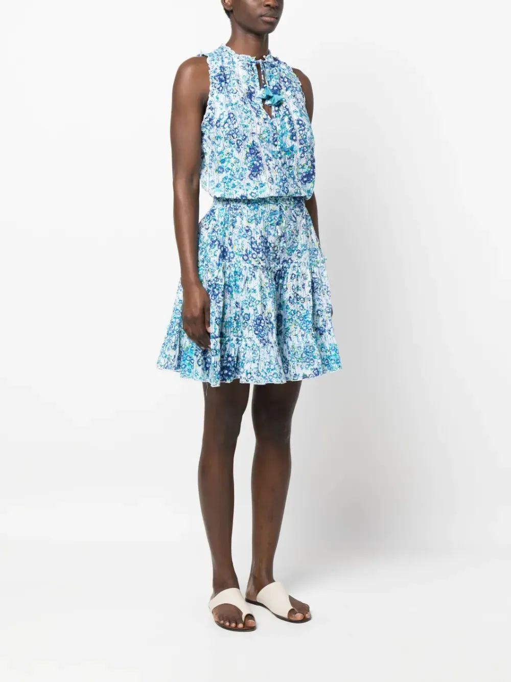 Clara Mini Dress Blue Aquarelle - Poupette St Barth