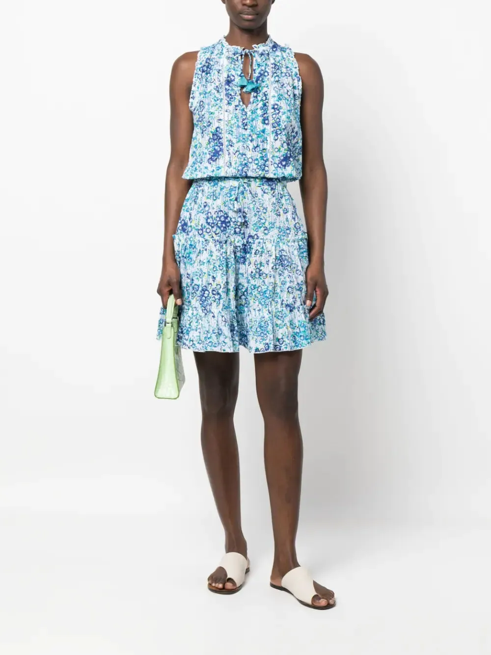 Clara Mini Dress Blue Aquarelle - Poupette St Barth