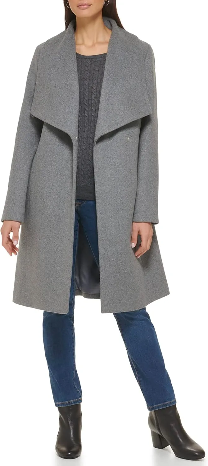 Cole Haan womens Belted Wool Classically Elegant Coat for Year-round Style (Standard and Plus Size