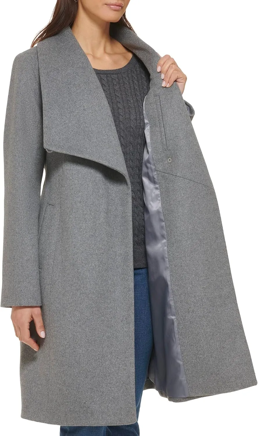Cole Haan womens Belted Wool Classically Elegant Coat for Year-round Style (Standard and Plus Size