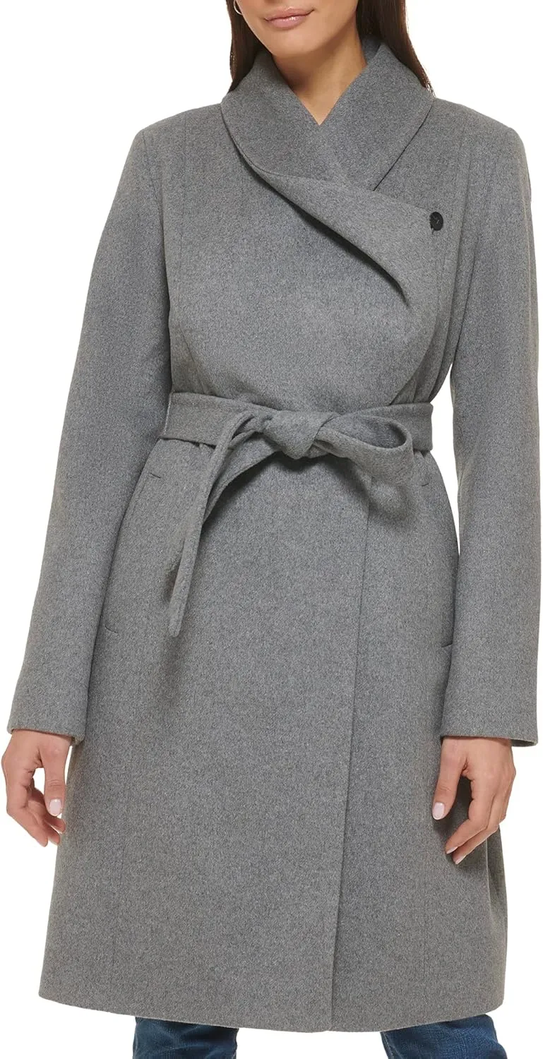 Cole Haan womens Belted Wool Classically Elegant Coat for Year-round Style (Standard and Plus Size