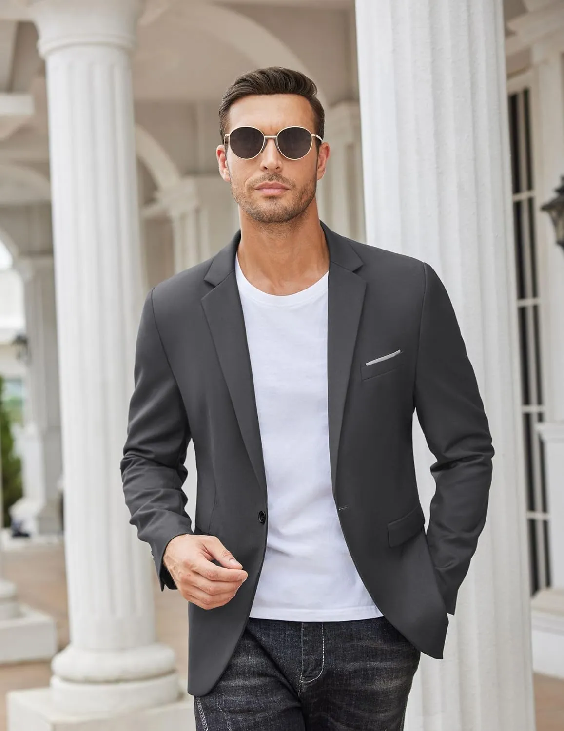 COOFANDY Mens Blazer Sport Coats Casual Slim Fit Suit Jacket Business One Button Blazers