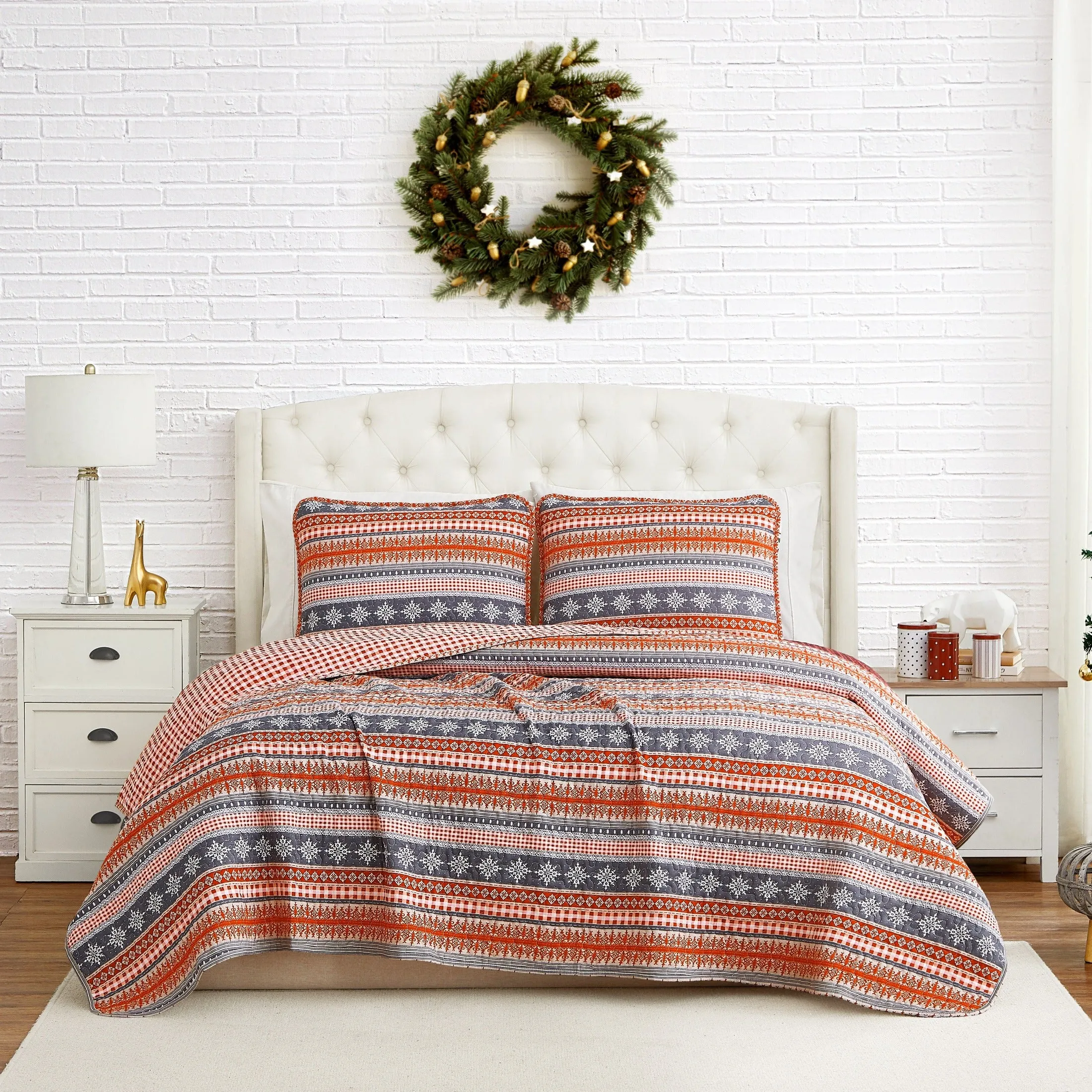 Cozy Cottage 3-Piece Quilt Bedding Set