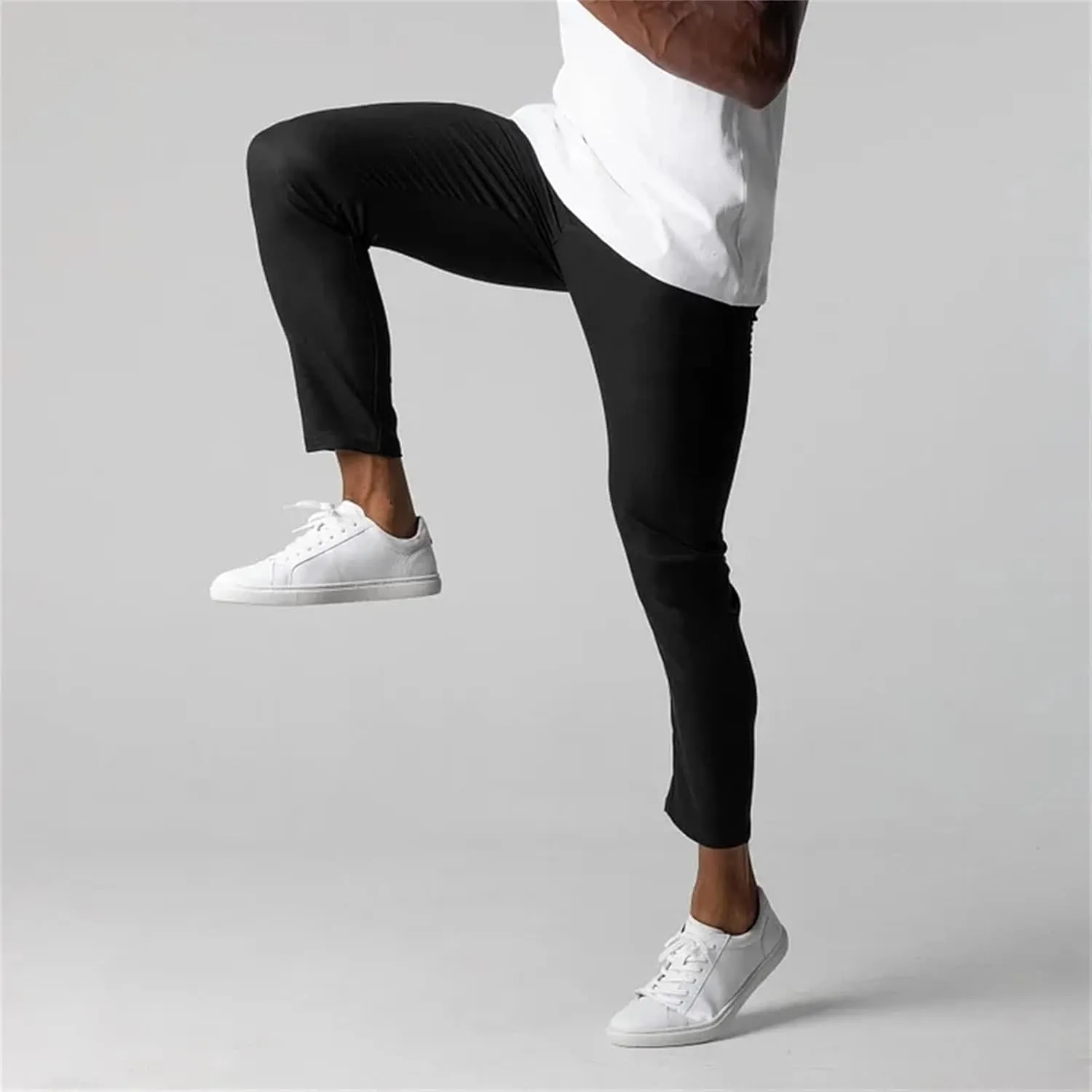 CRNTCEM Mens Slim Fit Suit Pants Casual Golf Pants Tapered Leg Chino Flat Front Dress Trousers Buisness Work Formal Trousers