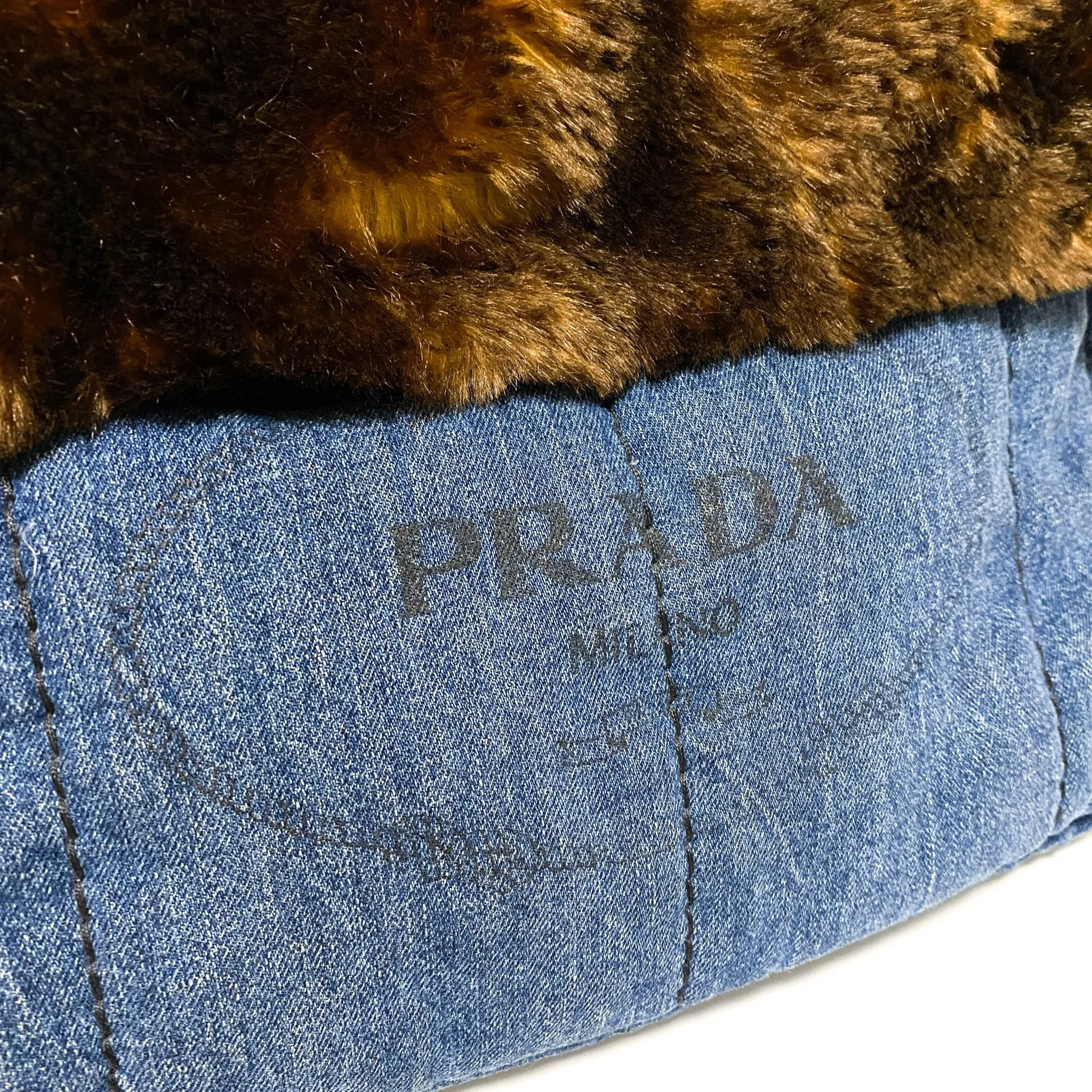 Denim Large Canapa Fur Tote Bag