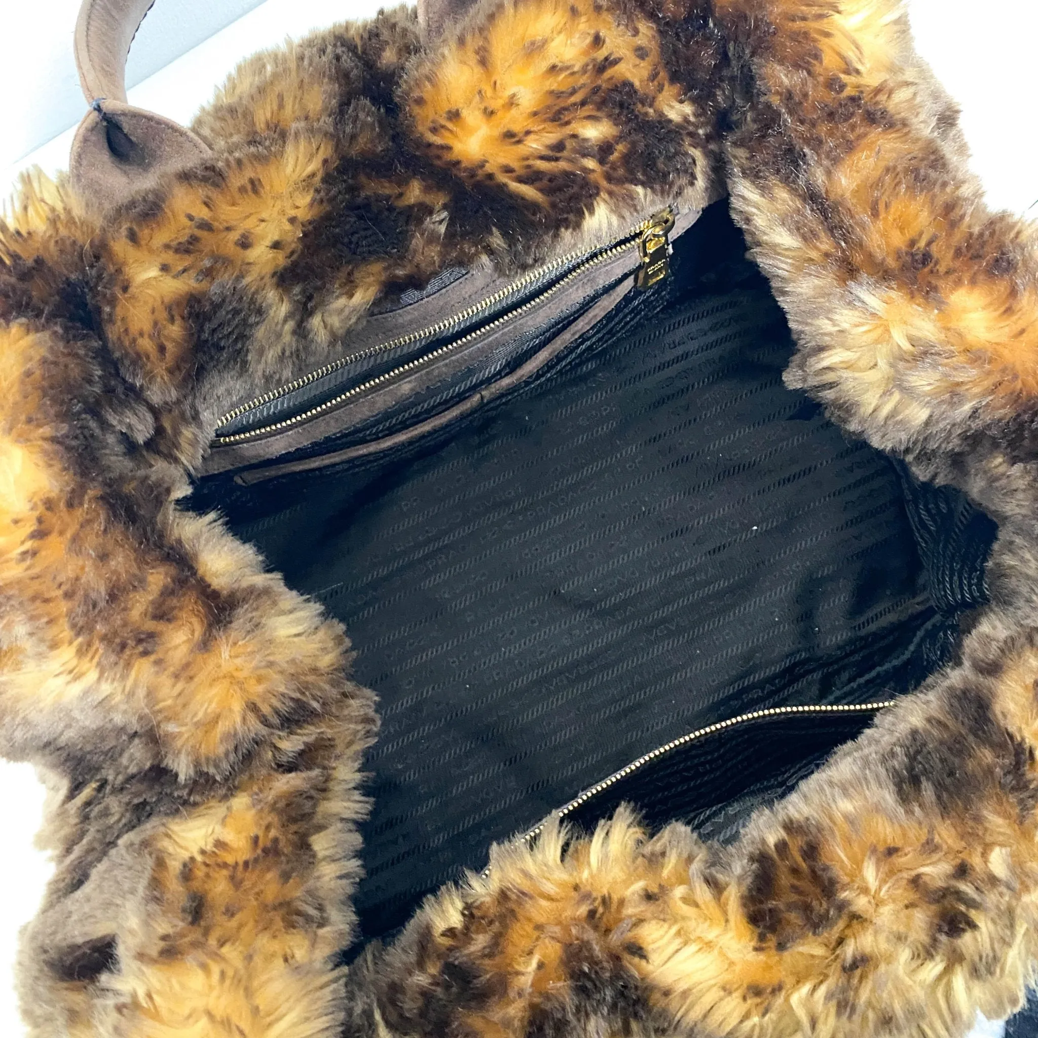 Denim Large Canapa Fur Tote Bag