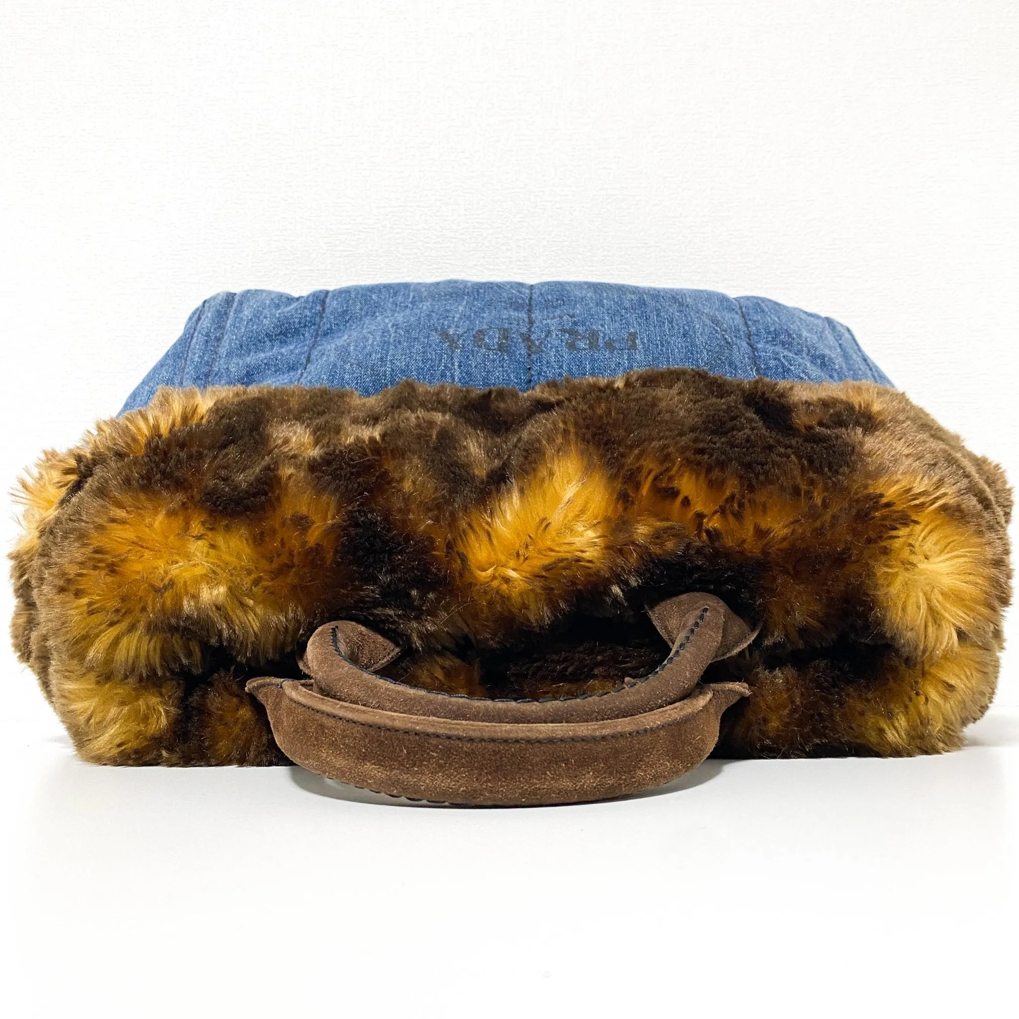 Denim Large Canapa Fur Tote Bag