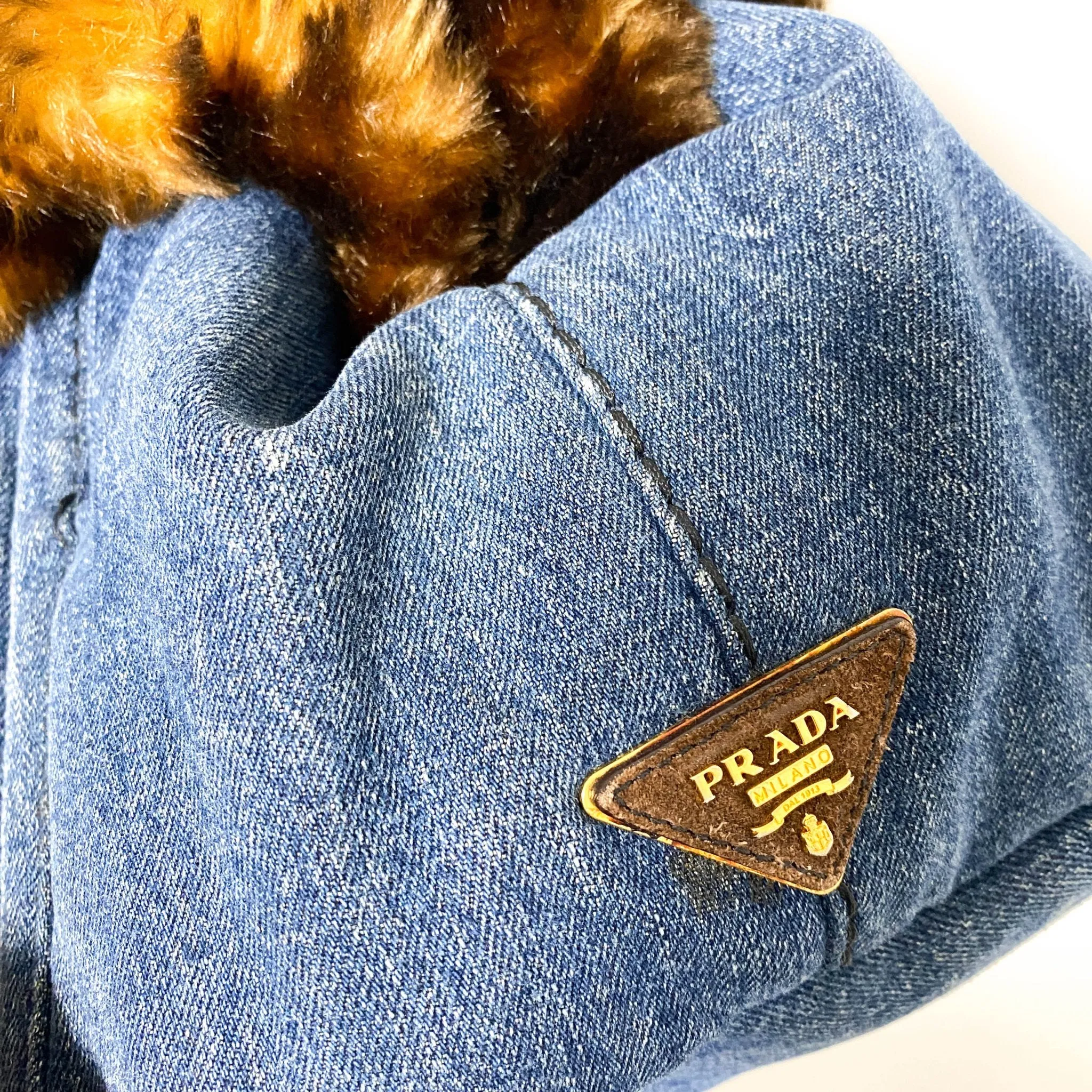 Denim Large Canapa Fur Tote Bag
