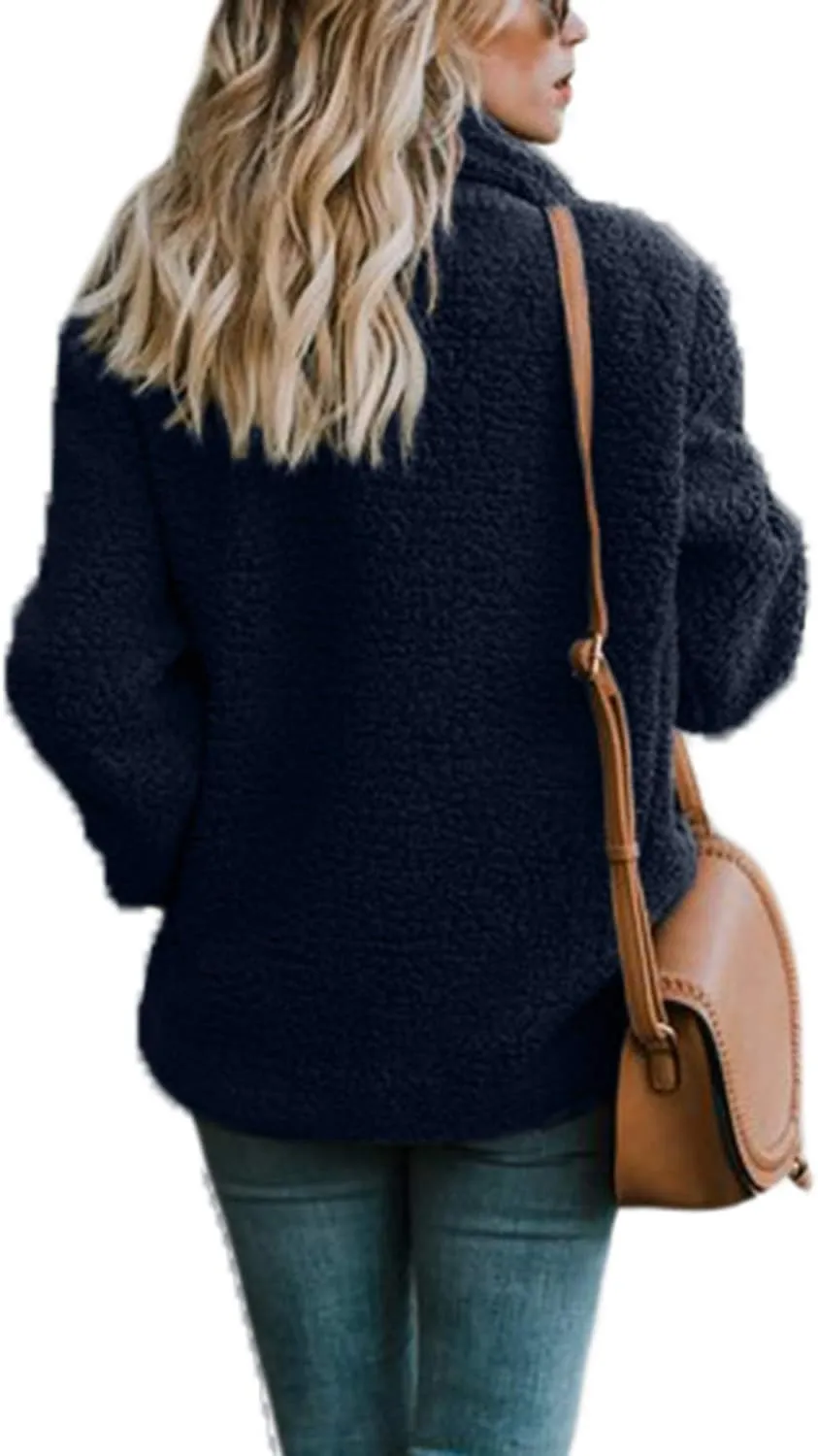 Dokotoo Womens 2024 Winter Fleece Teddy Bear Sherpa Jacket Coats with Pockets