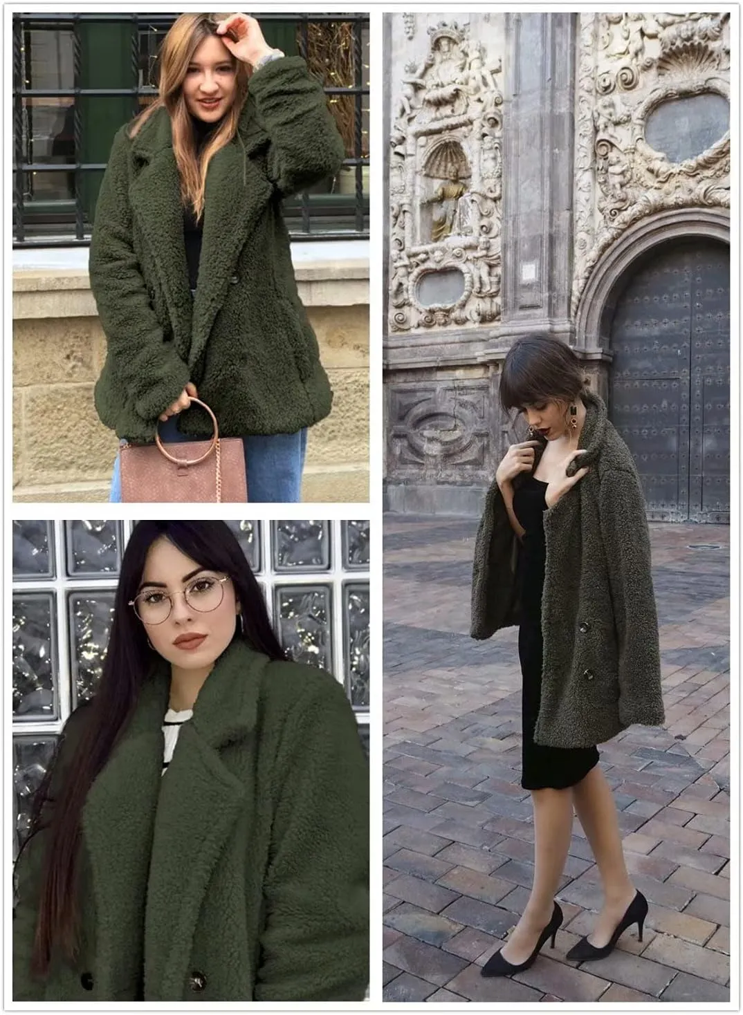 Dokotoo Womens 2024 Winter Fleece Teddy Bear Sherpa Jacket Coats with Pockets