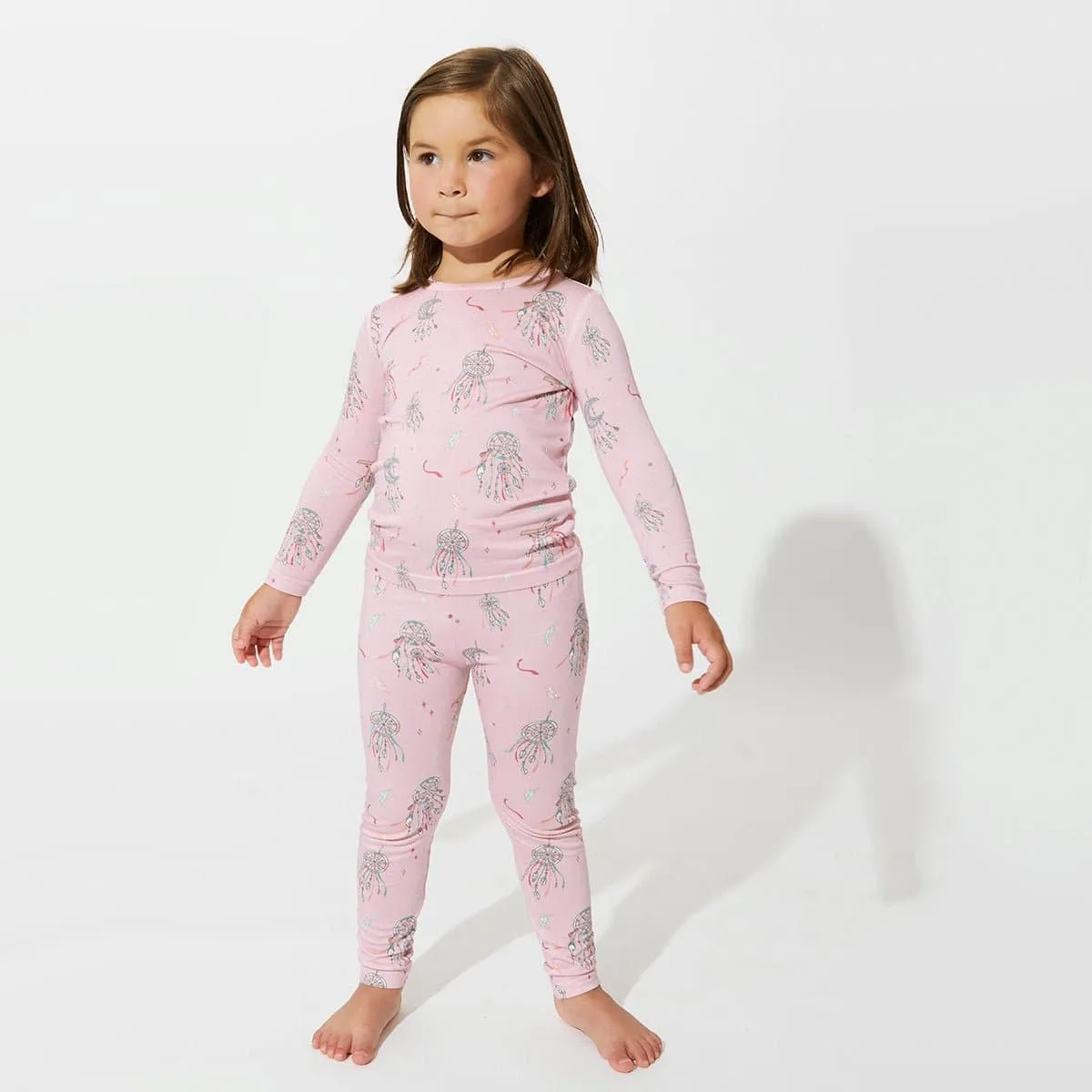 Dreamcatcher Pink Bamboo Kids Pajamas