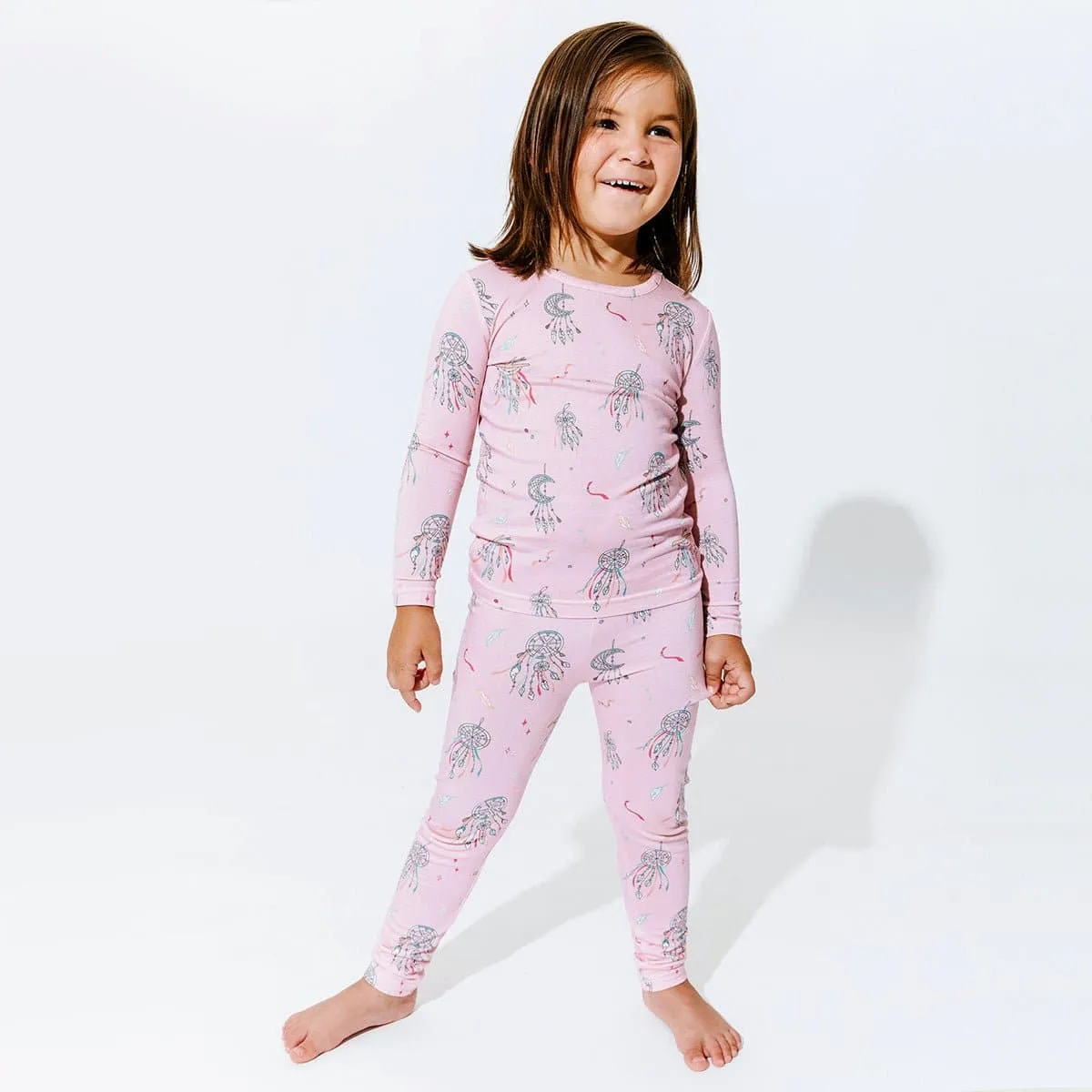 Dreamcatcher Pink Bamboo Kids Pajamas