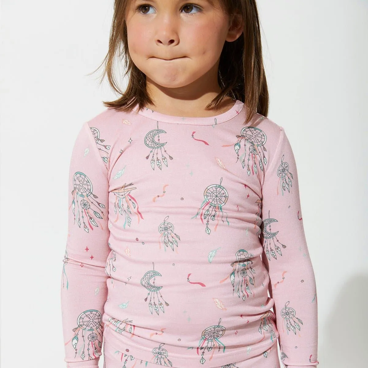Dreamcatcher Pink Bamboo Kids Pajamas