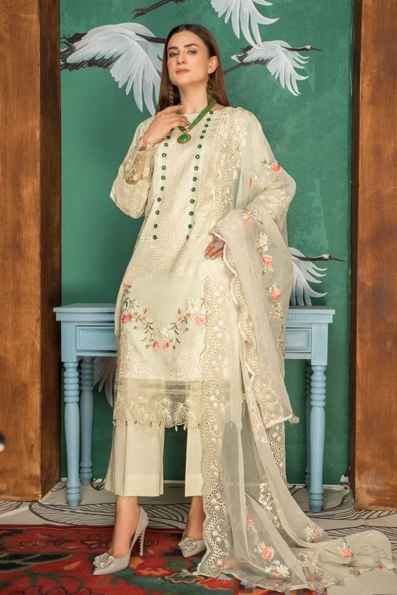 EMBROIDERED READY TO WEAR 3 PCS LAWN DRESS