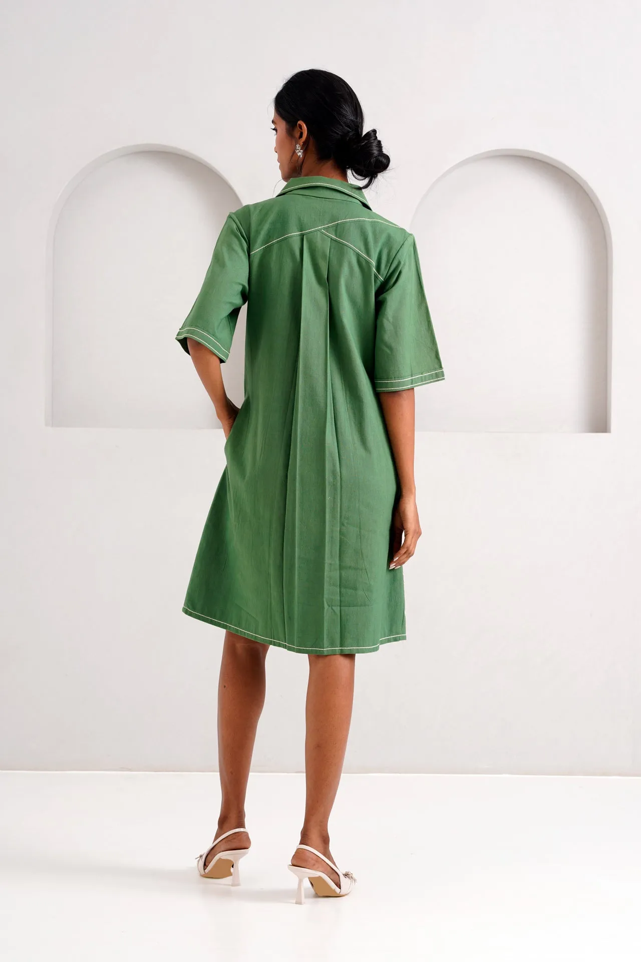 Embroidered Shirt Dress
