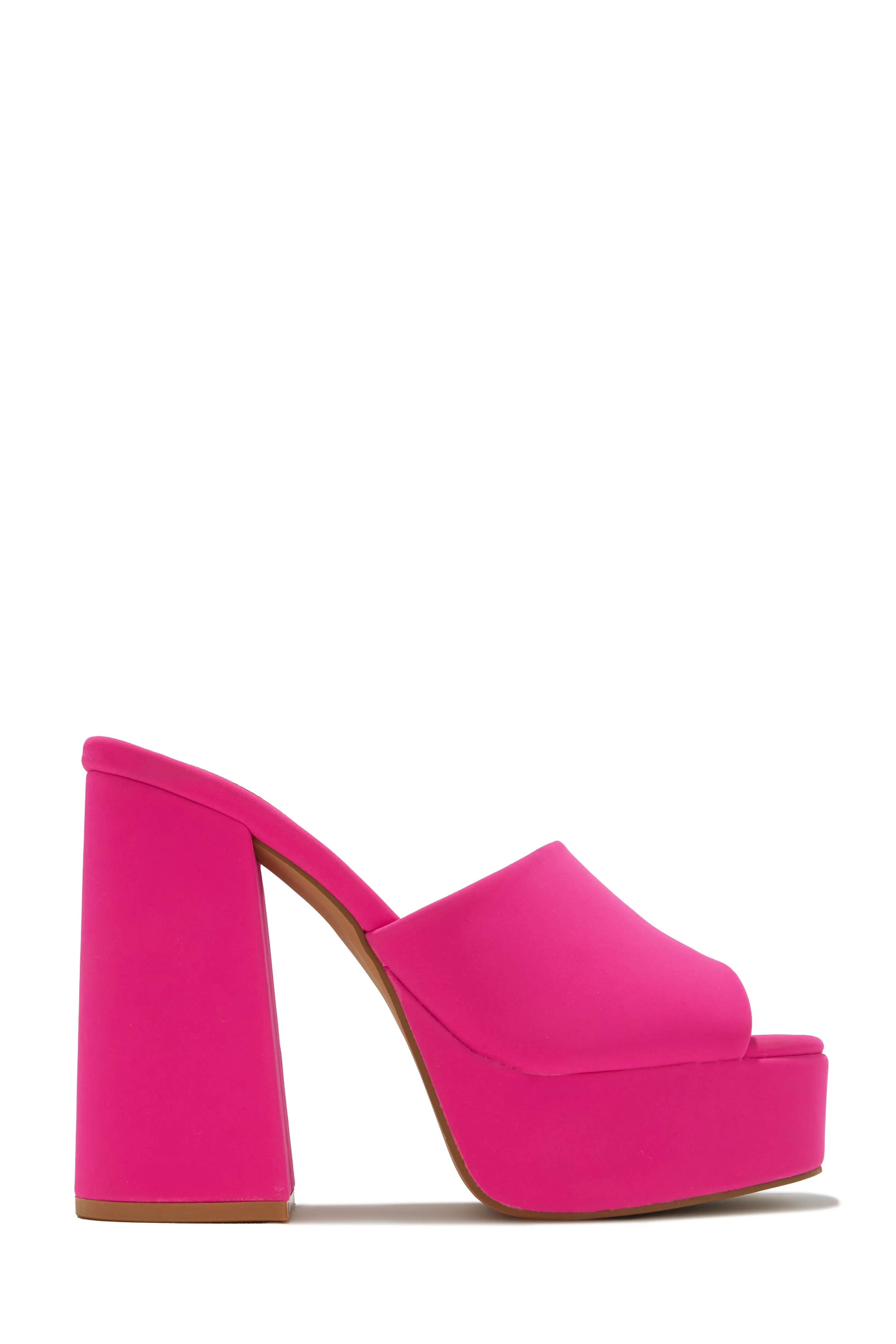 Emily Platform Block Heel Mules - Pink