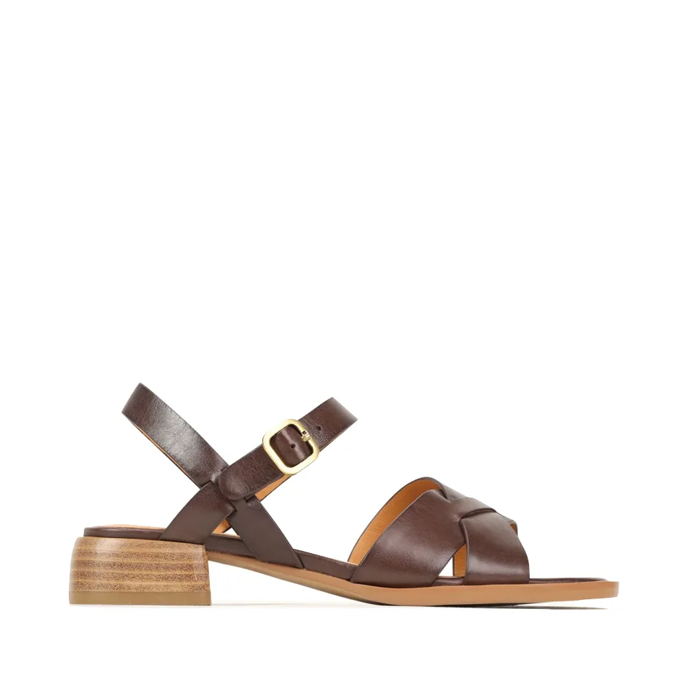 EOS Women's Tega Heeled Sandal in Chestnut