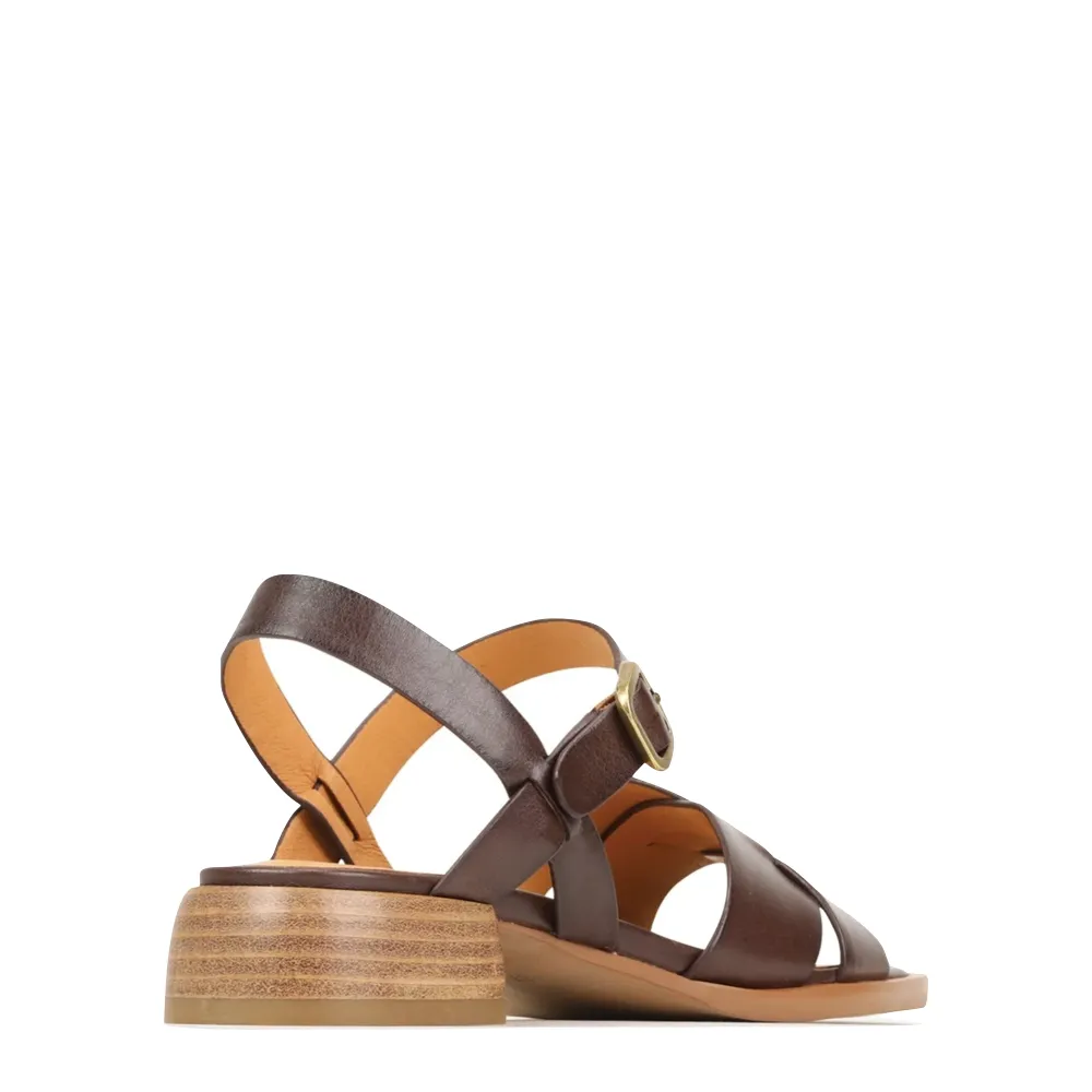 EOS Women's Tega Heeled Sandal in Chestnut