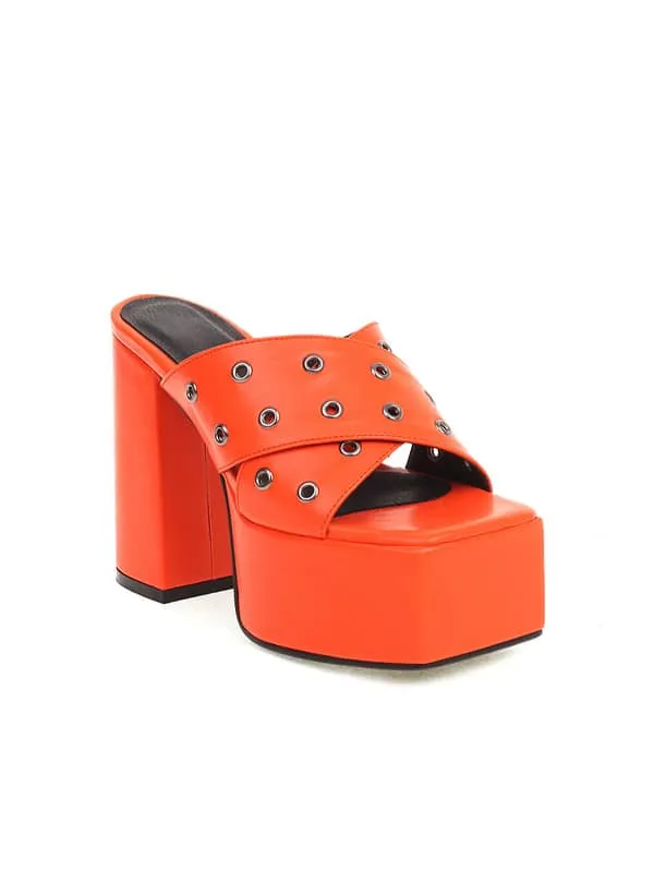 Fashion Platform Block Heel&Mules