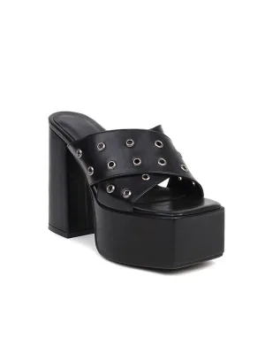 Fashion Platform Block Heel&Mules