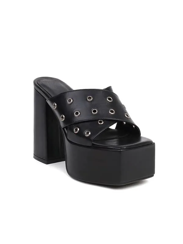 Fashion Platform Block Heel&Mules