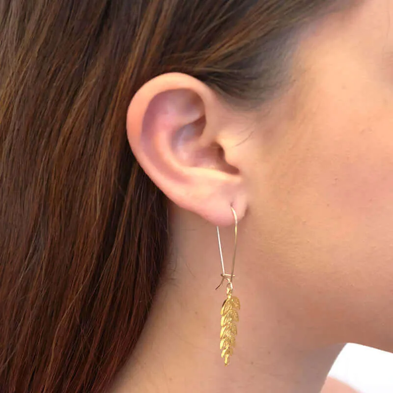 FERN LEAF DROP EARRINGS