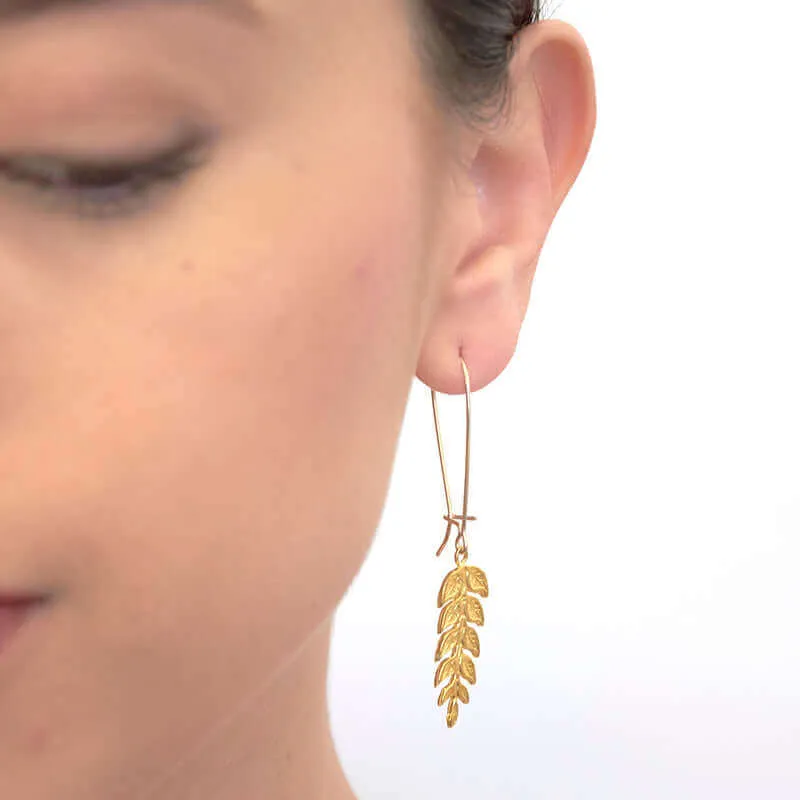 FERN LEAF DROP EARRINGS