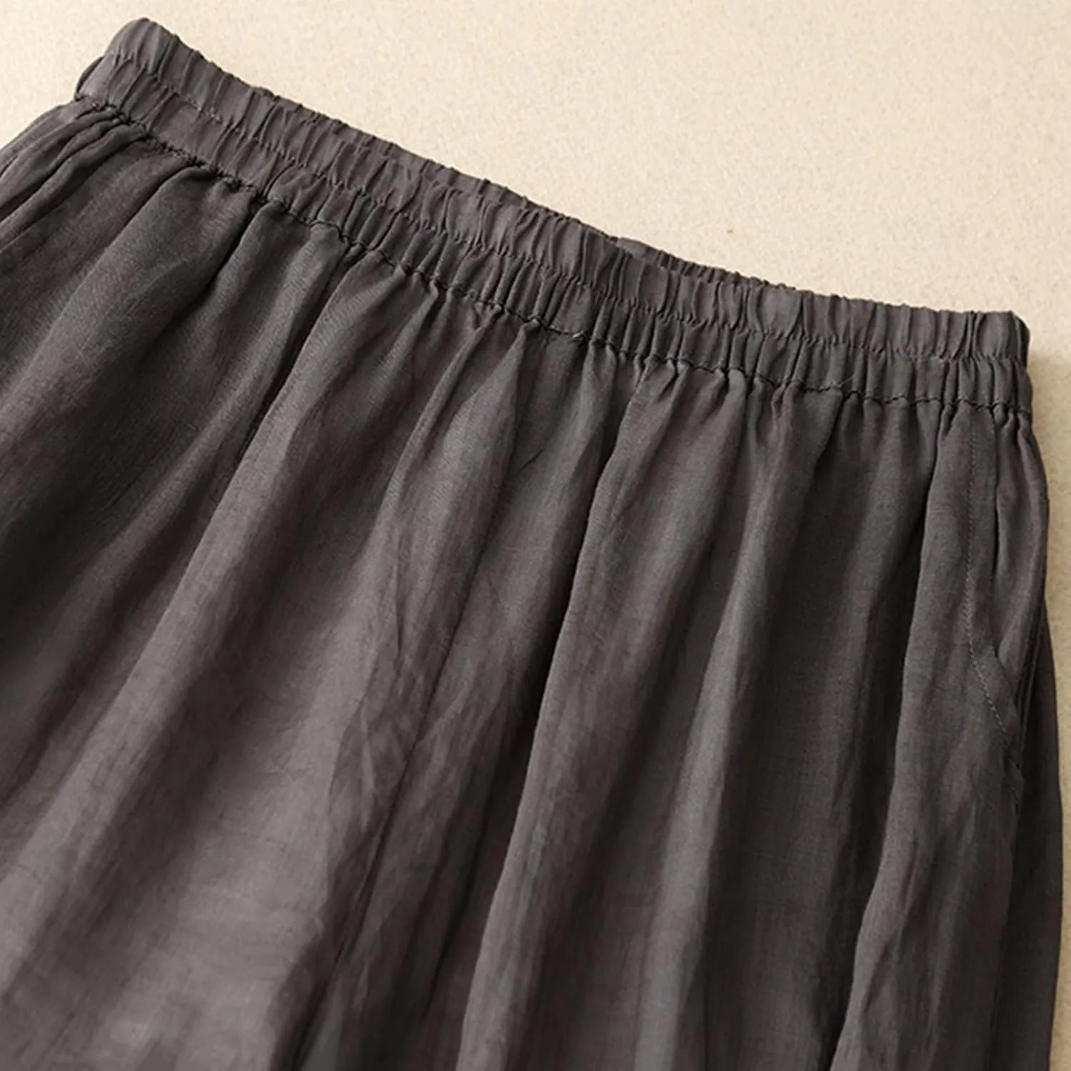 Firzero Women Summer Pants Cotton Linen Pants 2024 Casual Wide Leg Elastic Waist Trousers Loose Fit Straight Leg Pants