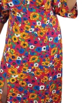 Floral Print Midi Dress in Multi | Multi