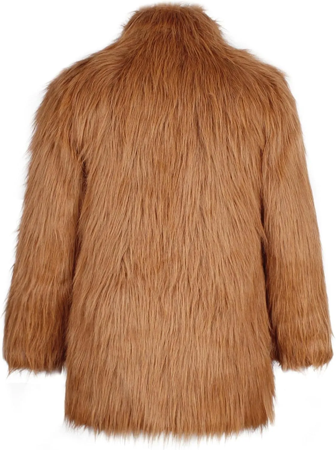 FOMOYUU Men's Fashion Warm Thick Coat Jacket Faux Fur Outwear Cardigan Overcoat Winter Coat Lightweight Jacket Long Trench