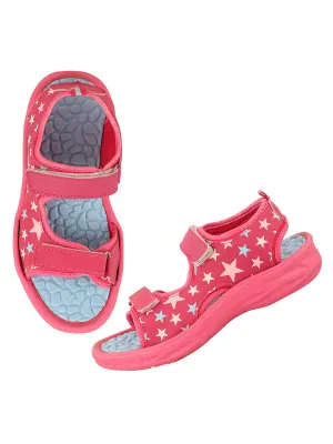 FUEL Twinkle-Toe Open Toe Two Strap Sandals with Comfort Sole For Little Girls
