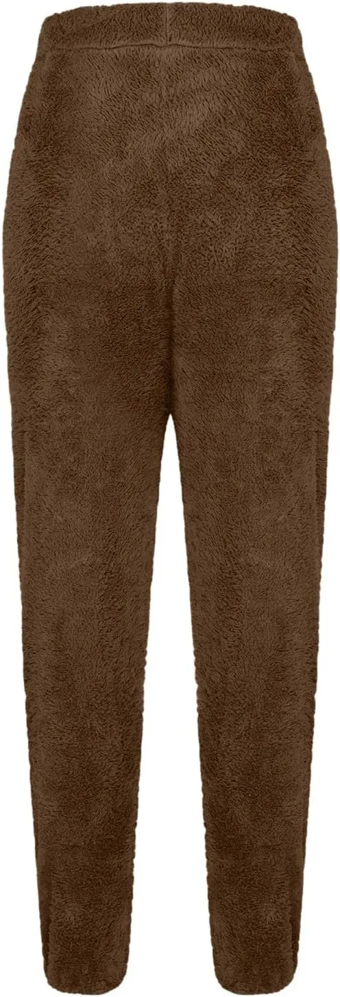 FZVYD Women's Velour Pants Soft Velvet Sweatpants Warm Straight Leg Athletic Track Casual Lounge Joggers Trousers 2025