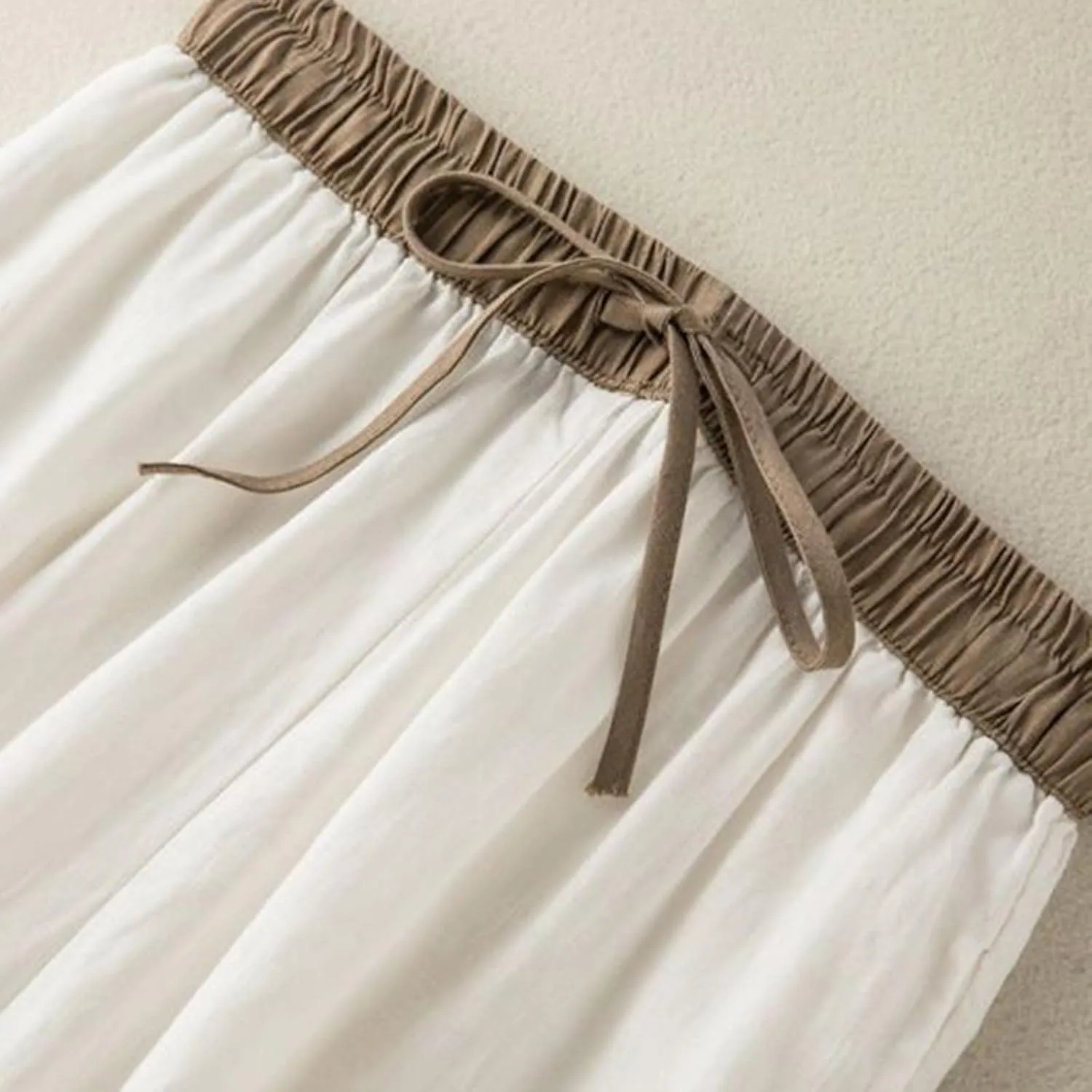 FZYLQY Linen Pants for Women Summer 2025 Casual Elastic Waist Trousers Relax Fit Comfy Palazzo Wide Leg Pants Sweatpants