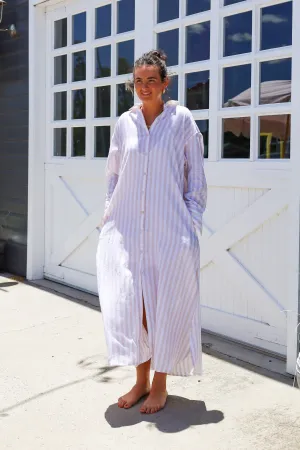 Grace and May Taupe Striped Dress