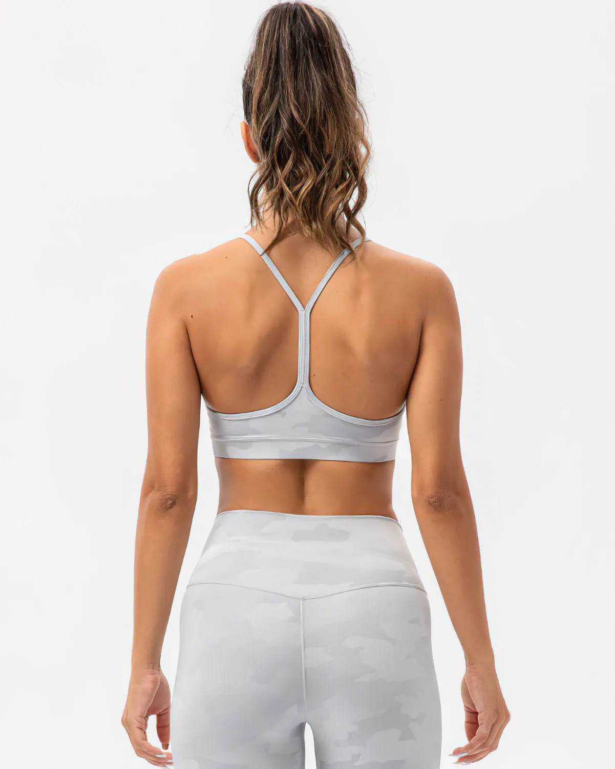 Harper Camo Y Sports Bra - Grey