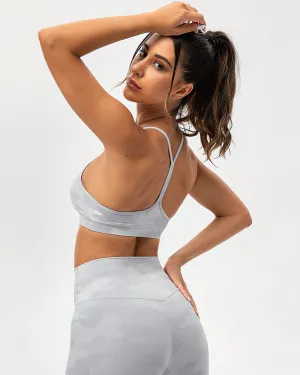 Harper Camo Y Sports Bra - Grey