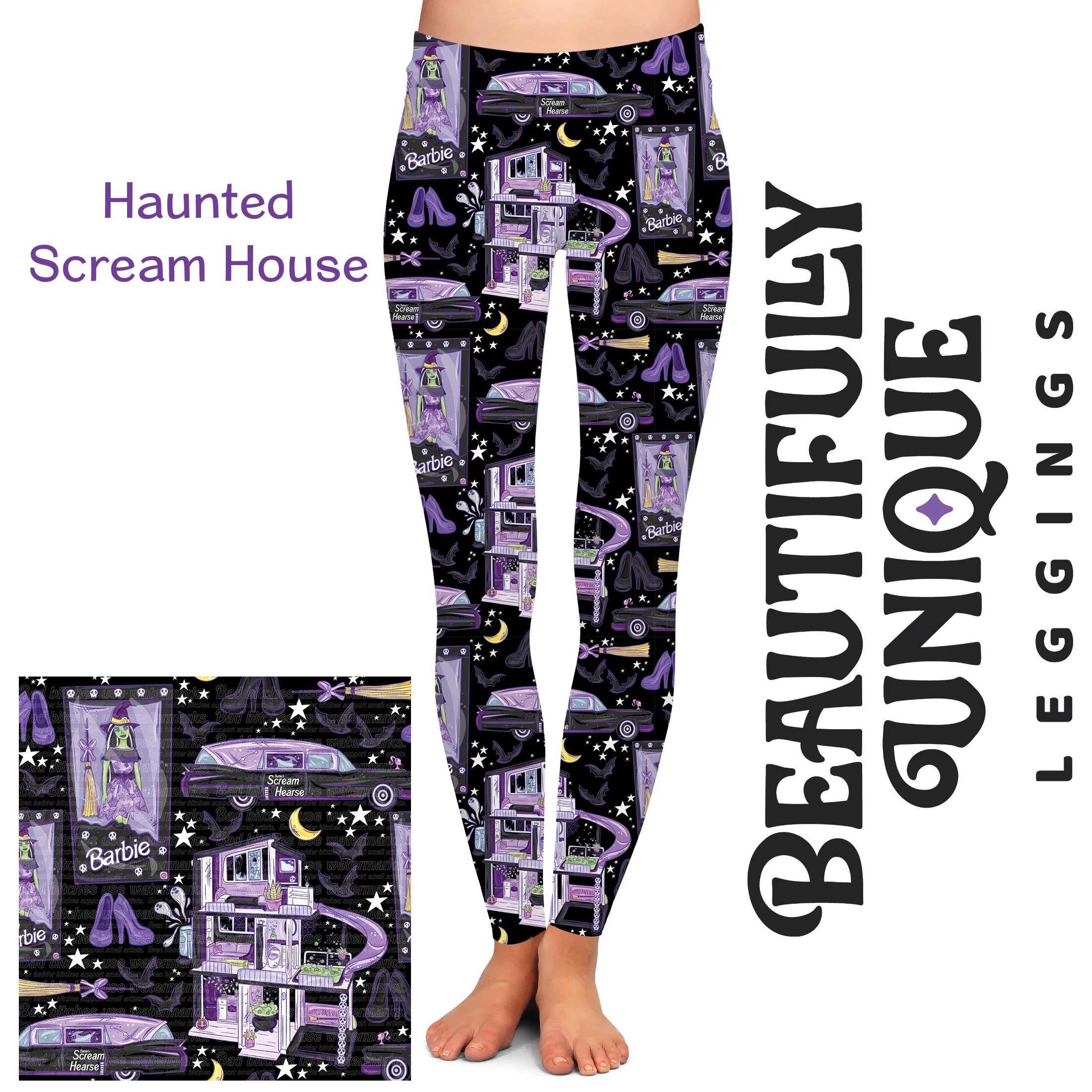 Haunted Scream House (Semi-Exclusive) - High-quality Leggings