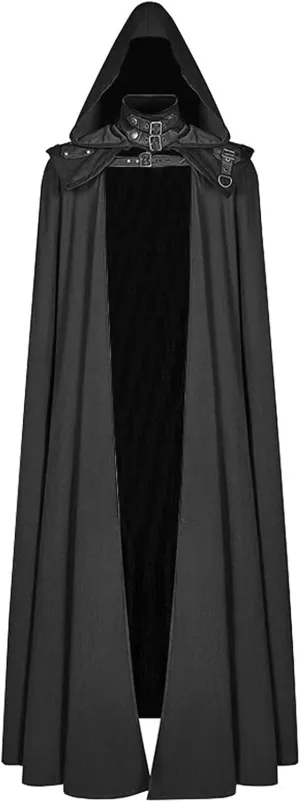 hhaappyy Halloween Costumes Adults,Medieval Hooded Gothic Devil Knight Robe Cloak Vampires Cosplay Cloak Hooded Capes Black