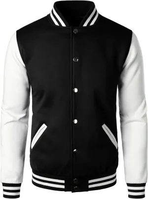HOOD CREW Mans Varsity Baseball Jacket Cotton Blend Letterman Jackets