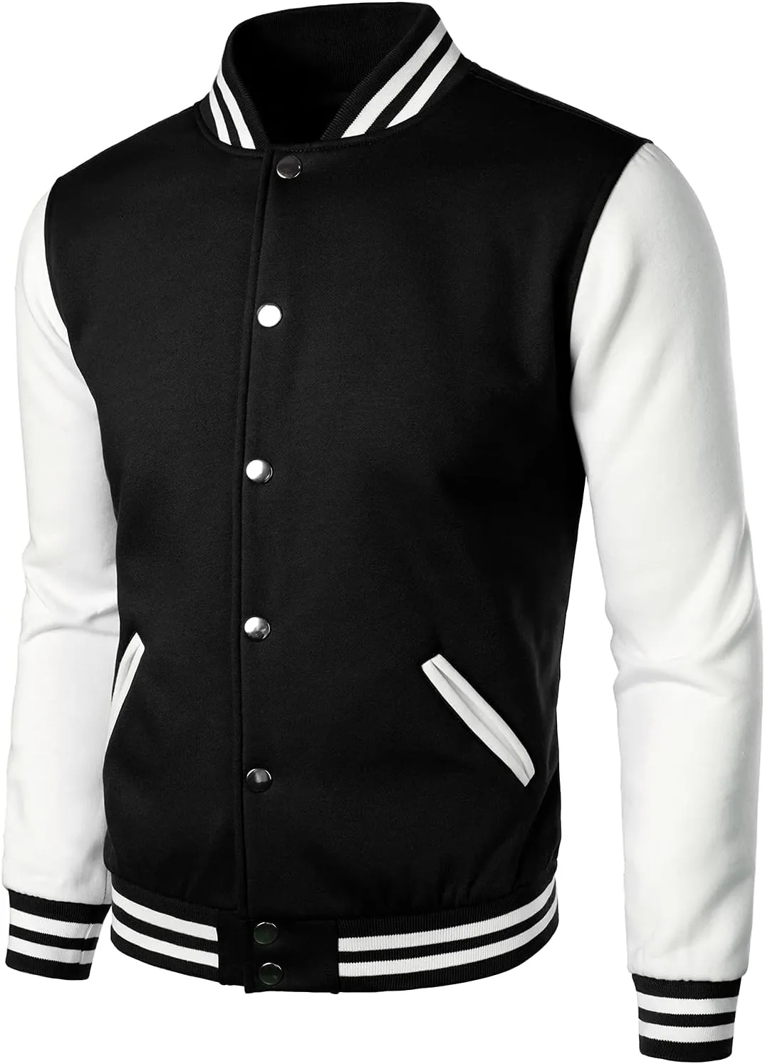 HOOD CREW Mans Varsity Baseball Jacket Cotton Blend Letterman Jackets
