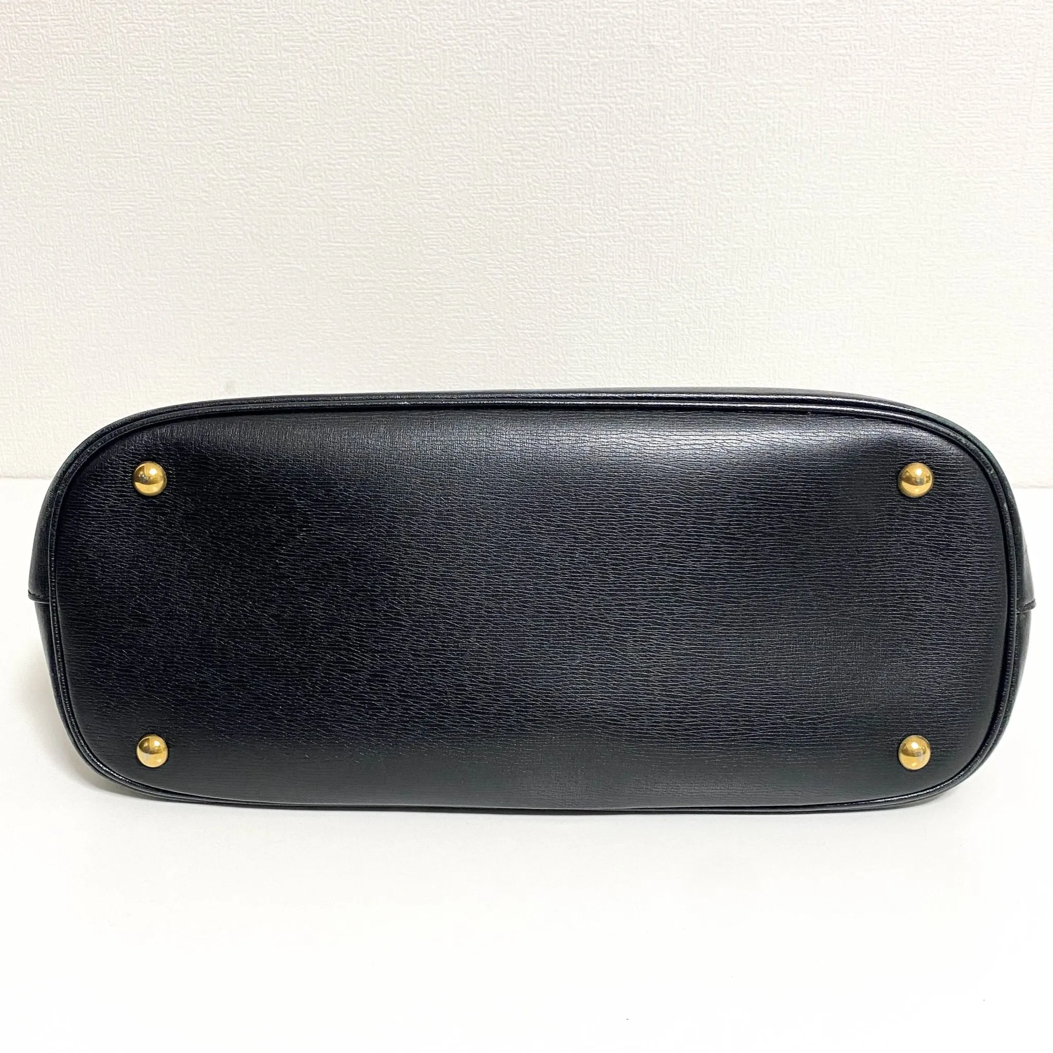 Horsebit Black Leather Tote Handbag
