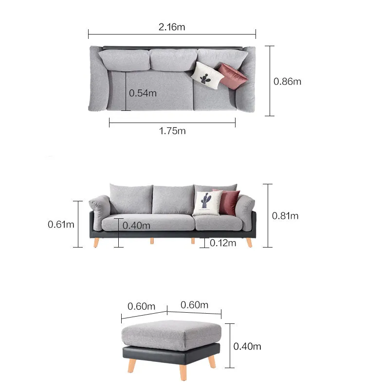 Hout Sofa & Ottoman