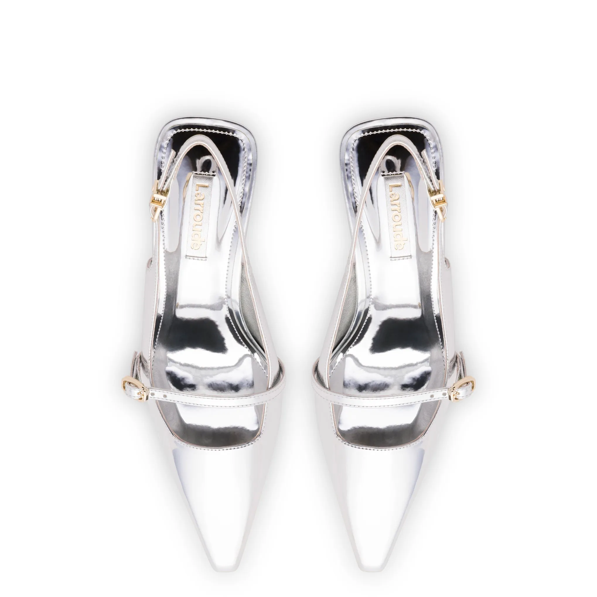 Ines Pump In Silver Specchio by Larroudé