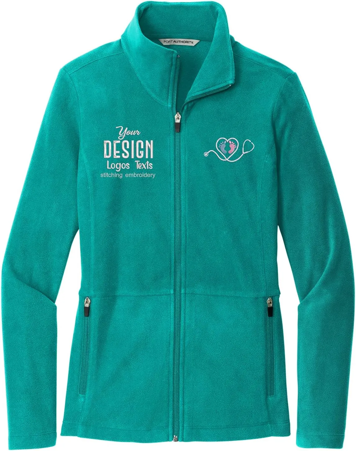 INK STITCH Women L151 Custom Embroidery Design your Own Logo Texts Accord Microfleece Jackets