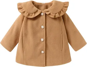 JEELLIGULAR Toddler Baby Girl Coats Kids Cloak Button Warm Thick Jacket Clothes Baby Fall Winter Outwear Clothes Set
