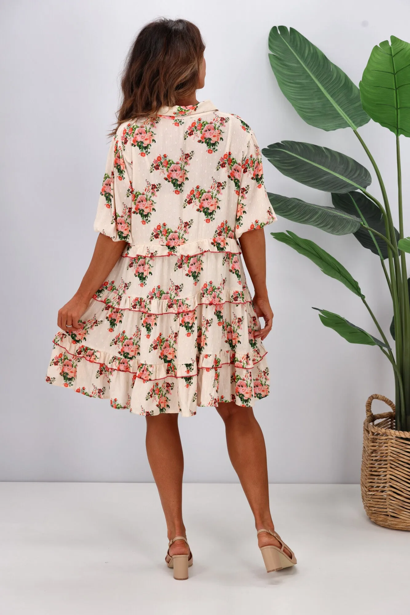 Joop & Gypsy Marseille Ditsy Garden Party Dress Latte