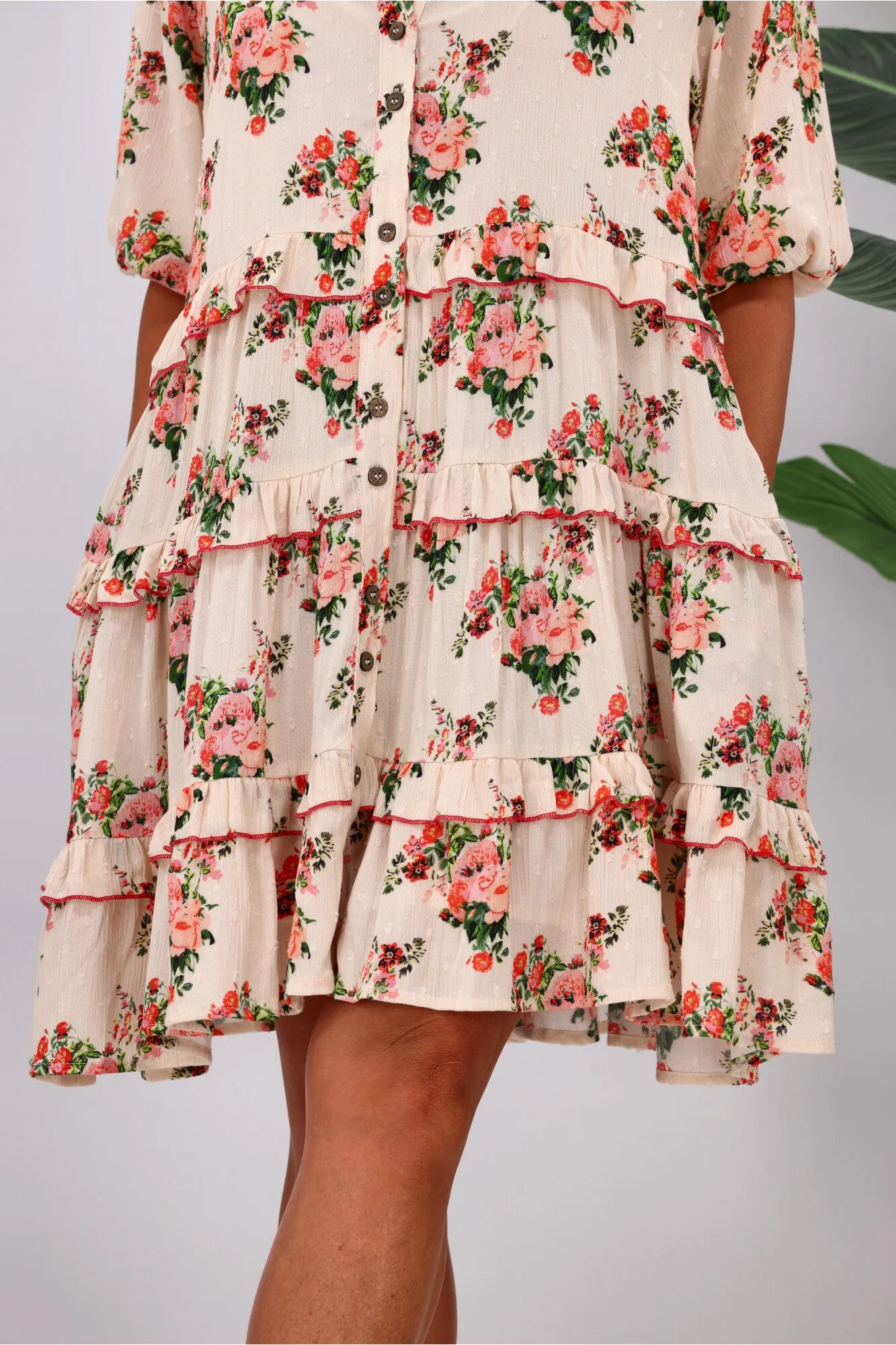 Joop & Gypsy Marseille Ditsy Garden Party Dress Latte