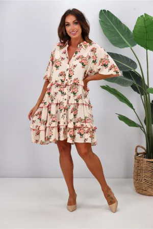 Joop & Gypsy Marseille Ditsy Garden Party Dress Latte