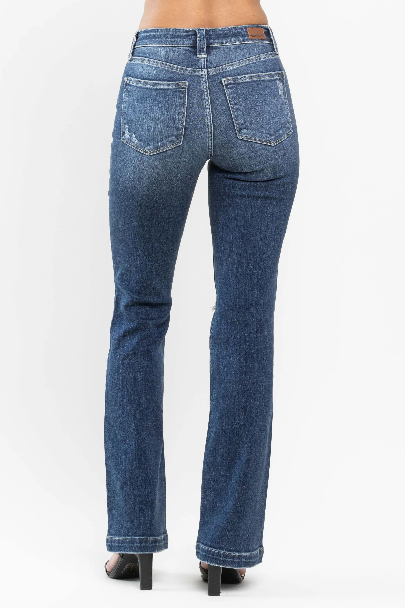 Judy Blue Mid Rise Hand Sand & Destroy Bootcut